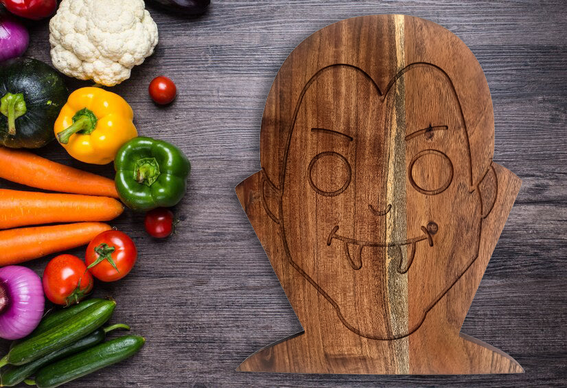 Halloween Vampire Mask Shaped Wood Cutting Board for kitchen Decoration, Gothic Cutting Boards, Charcuterie Wooden Boards, Serving Platter