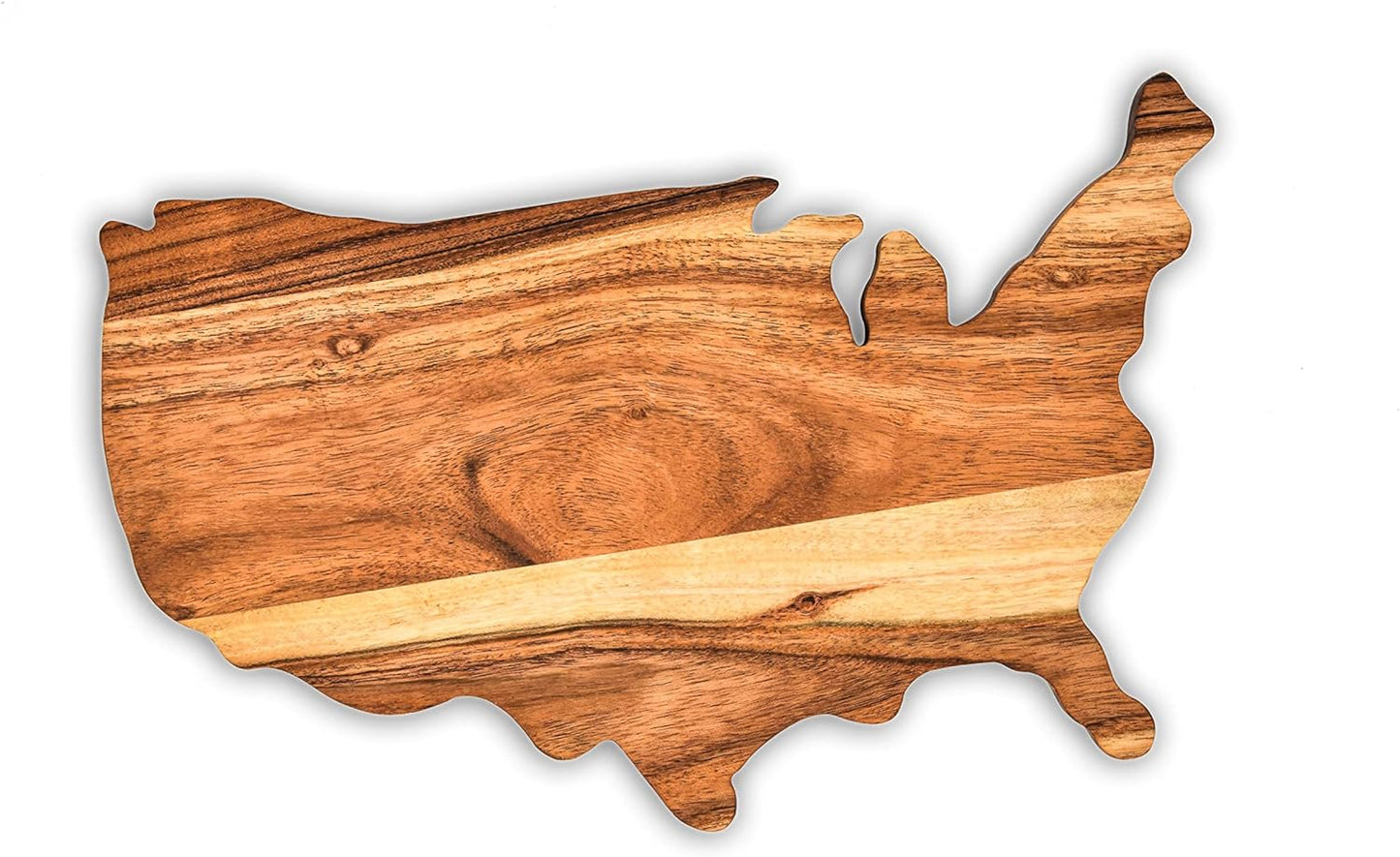 Affinity Decor Acacia Wooden USA Shaped Wood Cutting Board and Charcuterie Serving Platter for Cheese Fruit, Gift (US Map Board 13"L x 8"W)