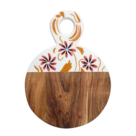 Affinity Décor Resin Print Wooden Cutting Boards for Kitchen Deco with Grooves Festive Décor Epoxy Wood Cutting Board Handmade Large Charcuterie Board Handcrafted Acacia Wood Cutting Board (WL-CB-332)