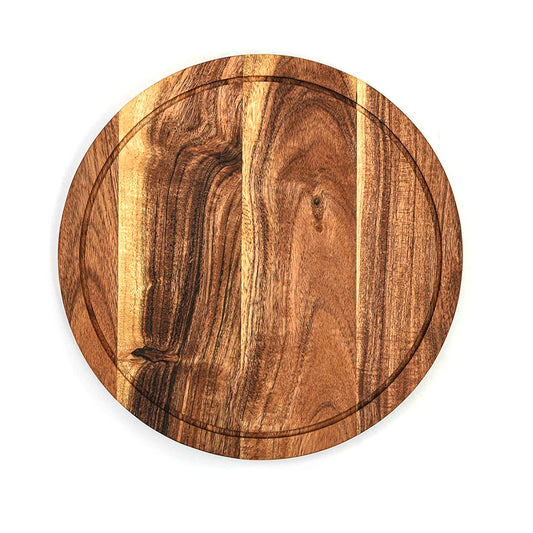 Cutting Board Series, Acacia Wood Cutting Boards for Kitchen, Round Wooden Serving Charcuterie Board, Organic Wood Board, Ideal for Chopping Meat, Fruits, Cheese 11 x 11