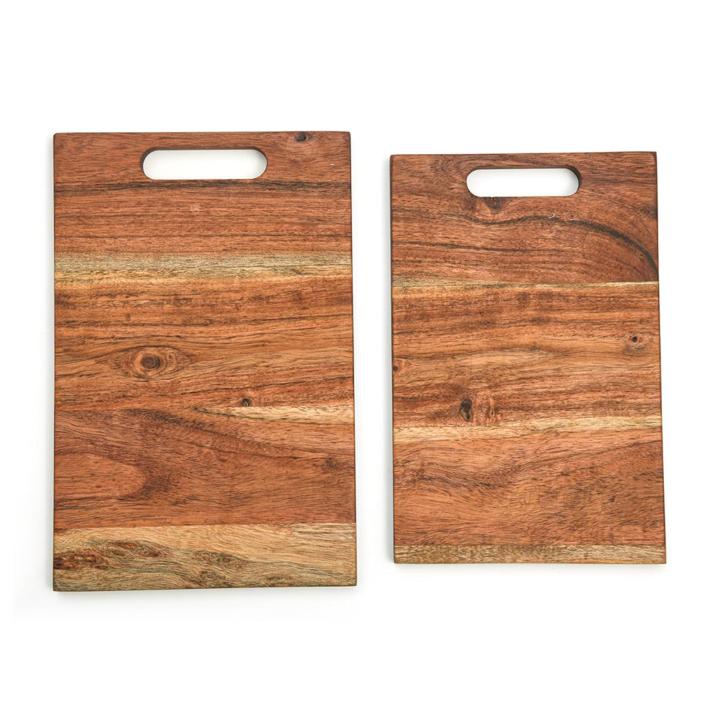 Cutting Board Series, Acacia Wood Cutting Boards for Kitchen, Set of 2 Wooden Charcuterie Board, Organic Wood Board, Ideal for Chopping Meat, Fruits, Cheese 11.1"x7.2", 9.9"x6.5"