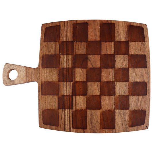 Cutting Board Series, Acacia Wood Cutting Boards for Kitchen, Wooden Serving Charcuterie Board, Chess Print Wood Board, Ideal for Chopping Meat, Fruits, Cheese 14"x10.8"