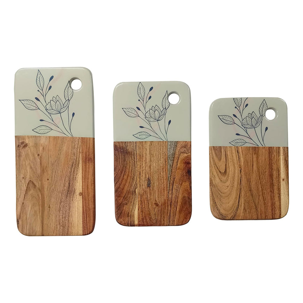 Affinity Décor Resin Print Set Of 3 Cutting Board Kitchen Deco with Grooves Festive Décor Epoxy Wood Cutting Board Handmade Large Charcuterie Board Handcrafted Acacia Wood Cutting Board (326)