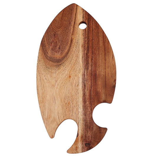 Funny Fish Shaped Wood Cutting Board for Kitchen, Wooden Cutting Board with Handle and Hole, Food Serving Board, Funny Charcuterie Board Appetizer Platter 13.8"L x 7.3"W