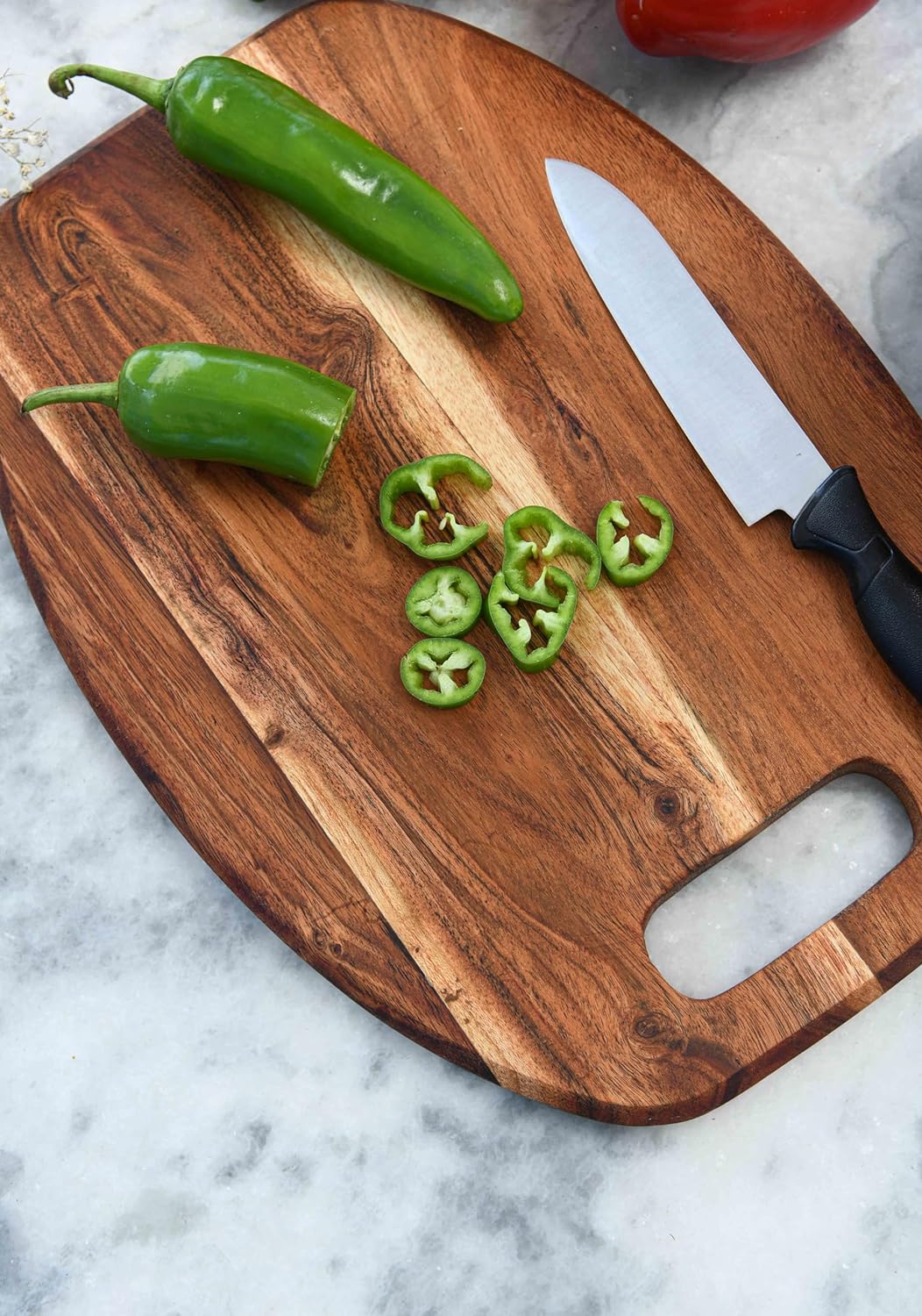 Cutting Board Series, Acacia Wood Cutting Boards for Kitchen, Wooden Serving Charcuterie Board, Organic Wood Board, Ideal for Chopping Meat, Fruits, Cheese 14.5"x10.5"