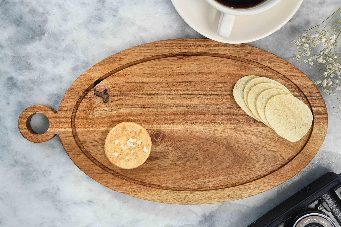 Cutting Board Series, Acacia Wood Cutting Boards for Kitchen, Wooden Serving Charcuterie Board, Organic Wood Board, Ideal for Chopping Meat, Fruits, Cheese 13 x 7.1