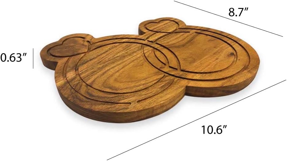 Valentine's Day Gifts Organic Acacia kitchen Cutting Chopping Charcuterie Board Platter Butcher Block for Cheese and Vegetables Meat (Ring Heart Board 10.6"L x 8.7"W)