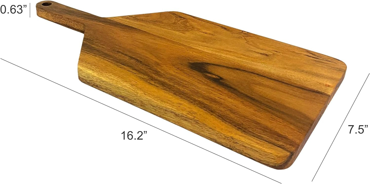 Affinity Decor Cutting Board Series, Acacia Wood Cutting Boards for Kitchen, Wooden Serving Charcuterie Board, Chess Print Wood Board, Ideal for Chopping Meat, Fruits, Cheese 16.2"x7.5"