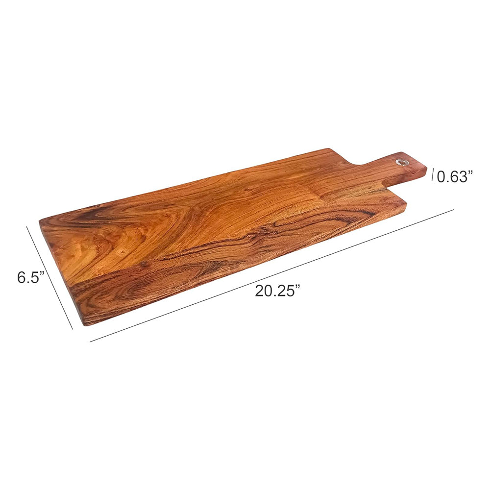 Wood Cutting Boards Kitchen, Thick Chopping Board, Serving Trays Large Wooden Cutting Board with Deep Juice Groove and Handles, Wooden trays for meat, fruit and cheese (20.25 X 6.5 X 0.63 Inch)