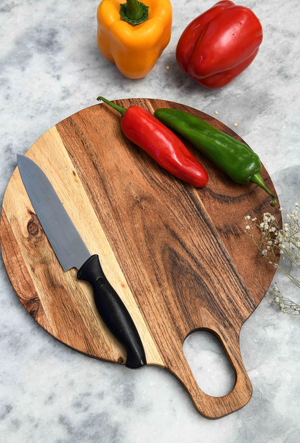 Cutting Board Series, Acacia Wood Cutting Boards for Kitchen, Wooden Serving Charcuterie Board, Organic Wood Board, Ideal for Chopping Meat, Fruits, Cheese 13.6 x 11.2