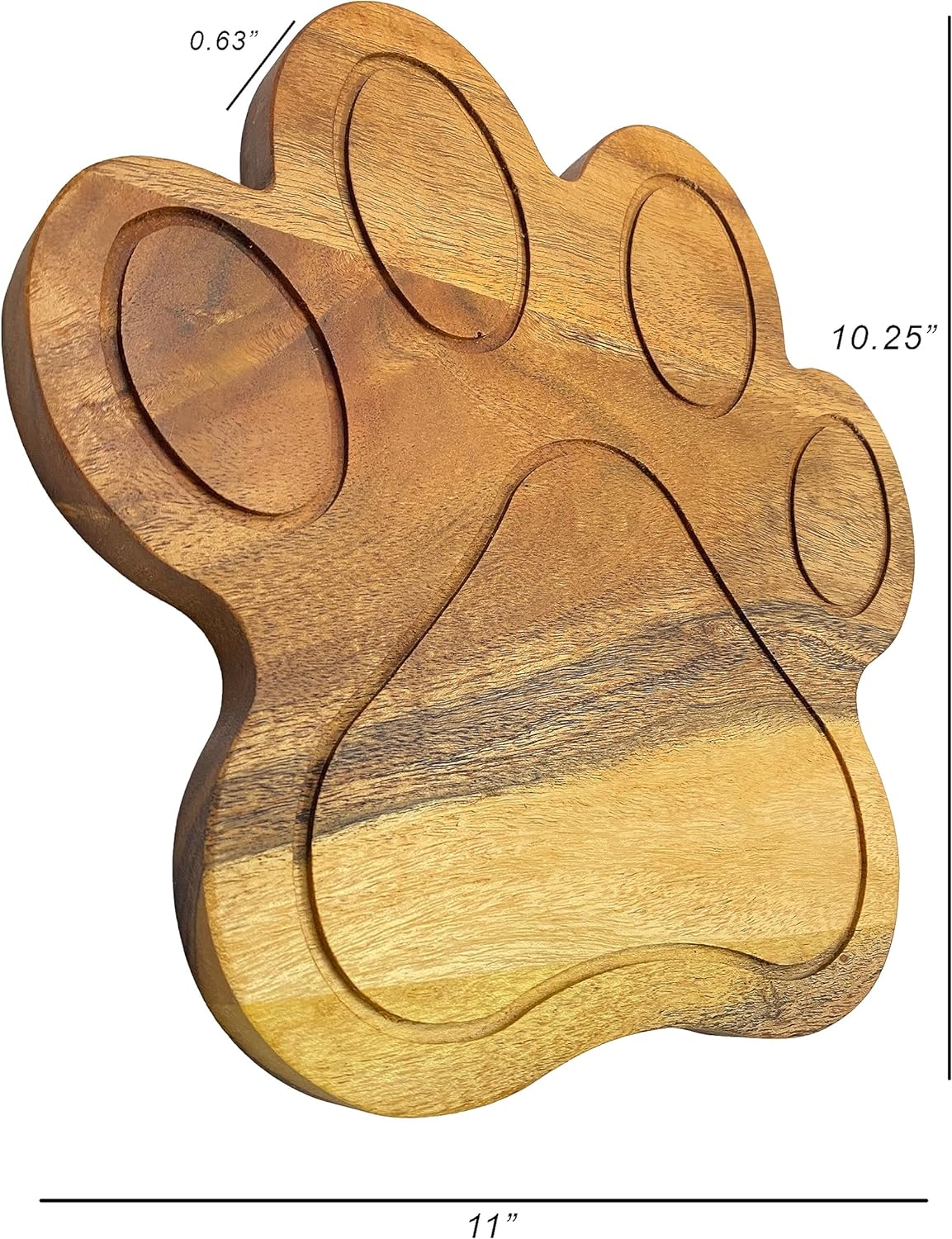 Funny Paw Shaped Wood Cutting Board for Kitchen with Groove, 10.25"L x 11"W Decorative Funny Paw Charcuterie Serving Board, Cheese Serving Board, Solid Wood Chopping Board