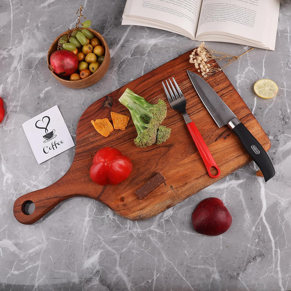 Affinity Decor Cutting Board Series, Acacia Wood Cutting Boards for Kitchen, Wooden Serving Charcuterie Board, Organic Wood Board, Ideal for Chopping Meat, Fruits, Cheese 17.3"x9"