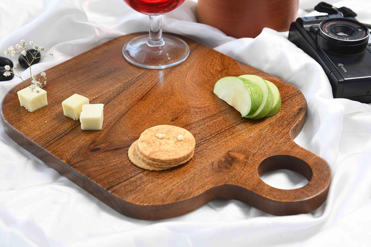 Cutting Board Series, Acacia Wood Cutting Boards for Kitchen, Colored Wooden Serving Charcuterie Board, Organic Wood Board, Ideal for Chopping Meat, Fruits, Cheese 12.5 x 9.35