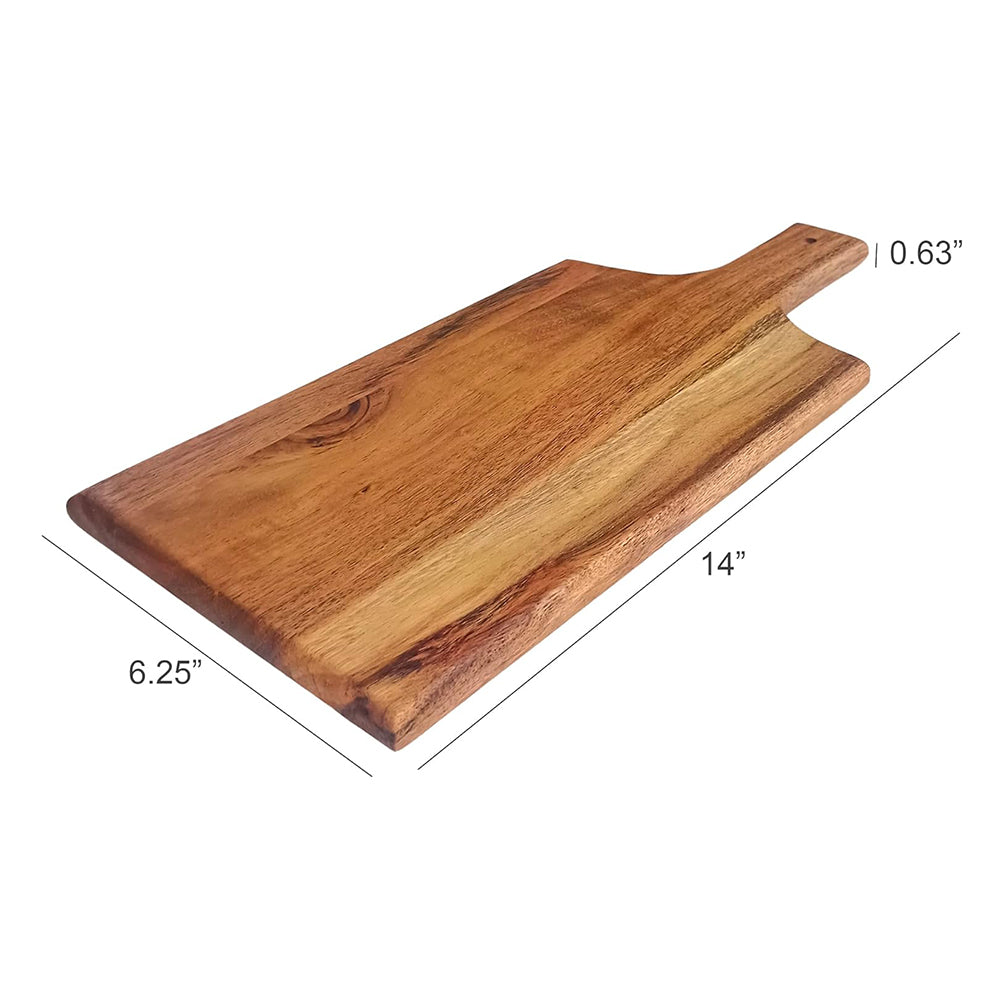 Wood Cutting Boards Kitchen, Thick Chopping Board, Serving Trays Large Wooden Cutting Board with Deep Juice Groove and Handles, Wooden trays for meat, fruit and cheese (14 X 6.25 X 0.63 Inch)