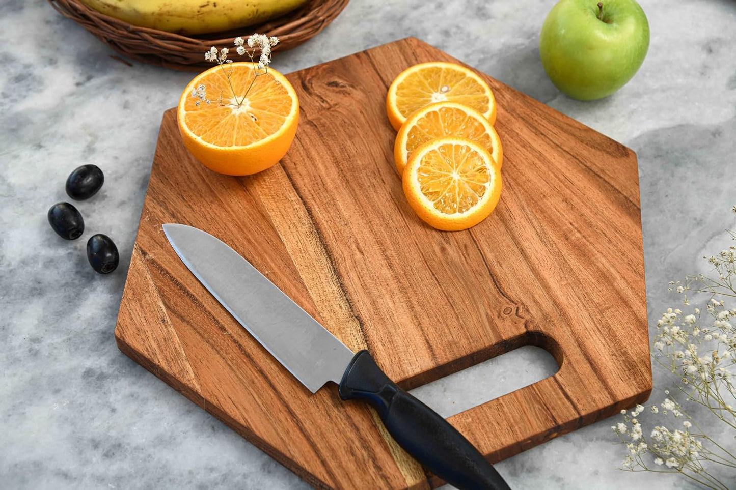 Cutting Board Series, Acacia Wood Cutting Boards for Kitchen, Wooden Serving Charcuterie Board, Organic Wood Board, Ideal for Chopping Meat, Fruits, Cheese 11 x 11