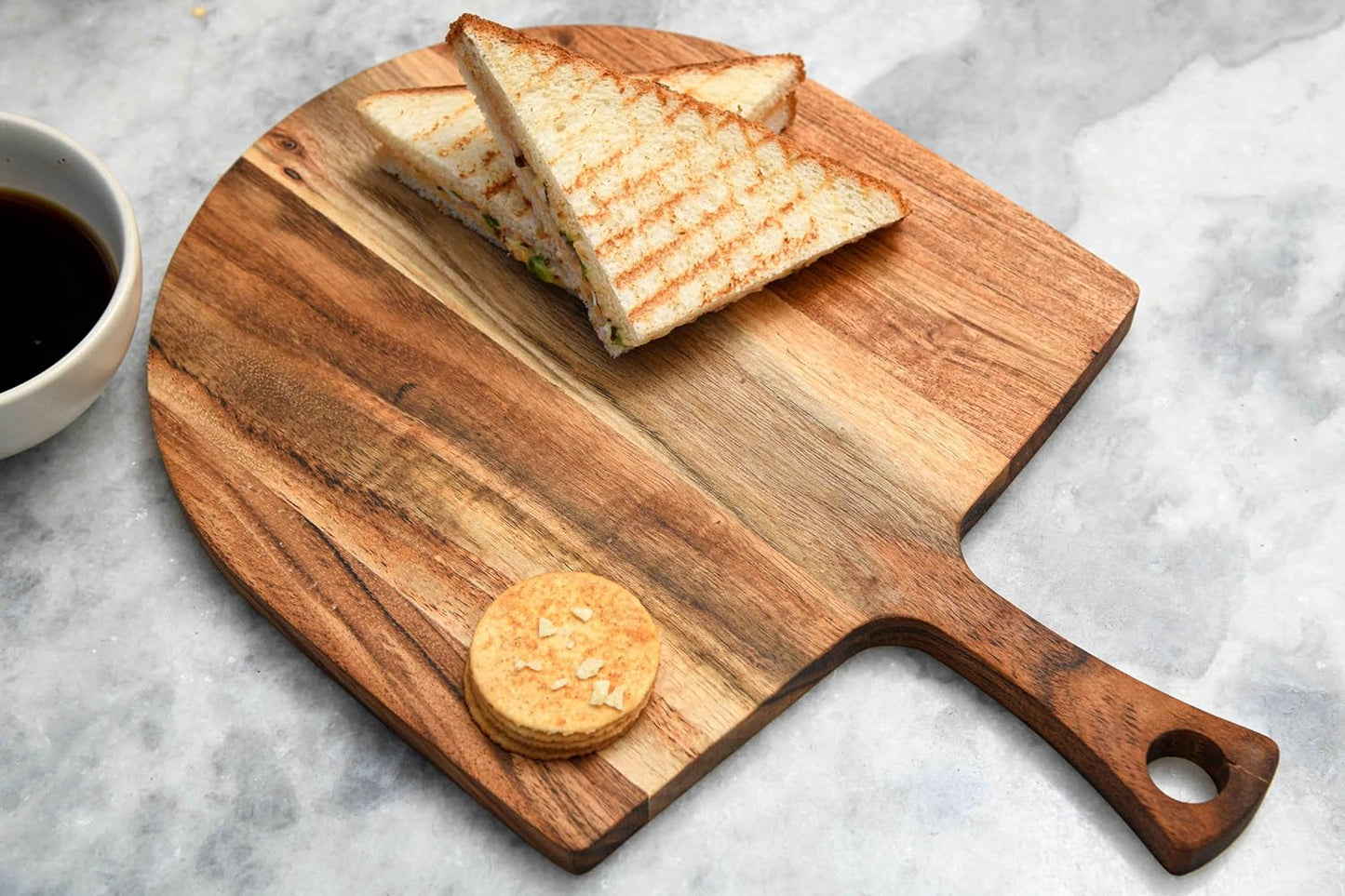 Cutting Board Series, Acacia Wood Cutting Boards for Kitchen, Wooden Serving Charcuterie Board, Organic Wood Board, Ideal for Chopping Meat, Fruits, Cheese 13.8 x 9.65