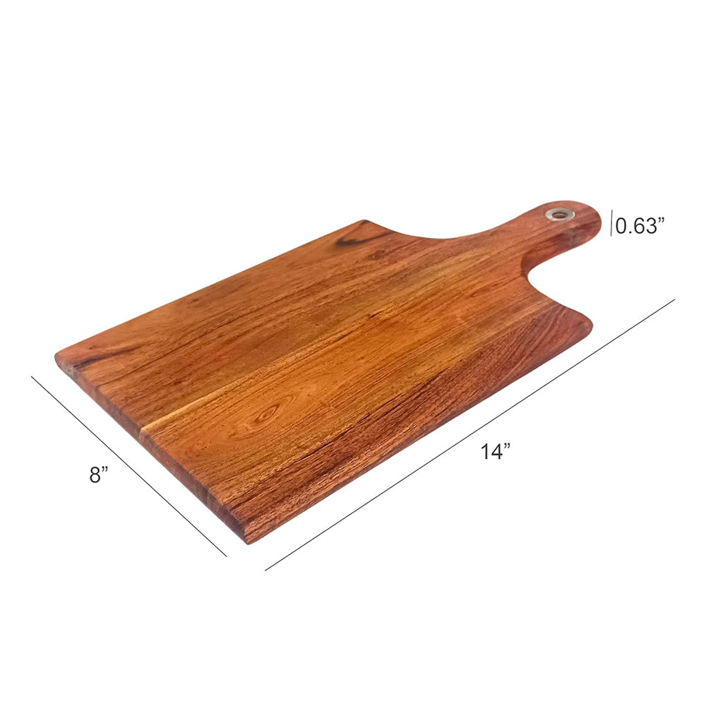 Wood Cutting Boards Kitchen, Thick Chopping Board, Serving Trays Large Wooden Cutting Board with Deep Juice Groove and Handles, Wooden trays for meat, fruit and cheese (14 X 8 X 0.63 Inch)