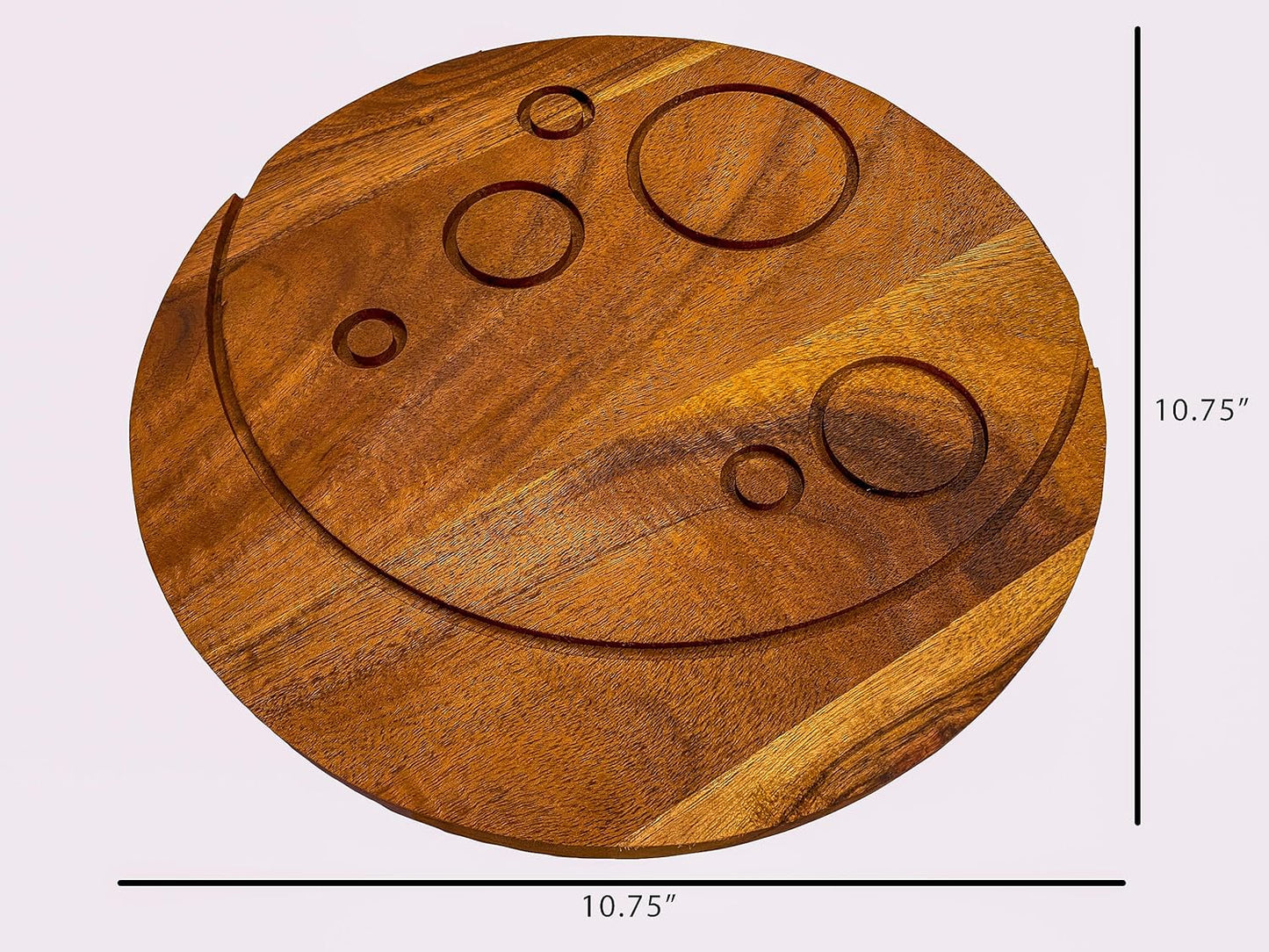 Acacia Wood Halloween Full Moon Cutting Board with Groove for Festive Decor and Appetizer Serving Tray (10.75"L x 10.75"W)