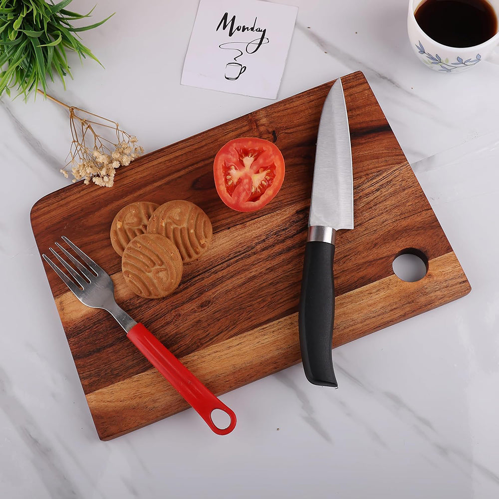 Cutting Board Series, Acacia Wood Cutting Boards for Kitchen, Wooden Serving Charcuterie Board, Organic Wood Board, Ideal for Chopping Meat, Fruits, Cheese 11"x7.5"