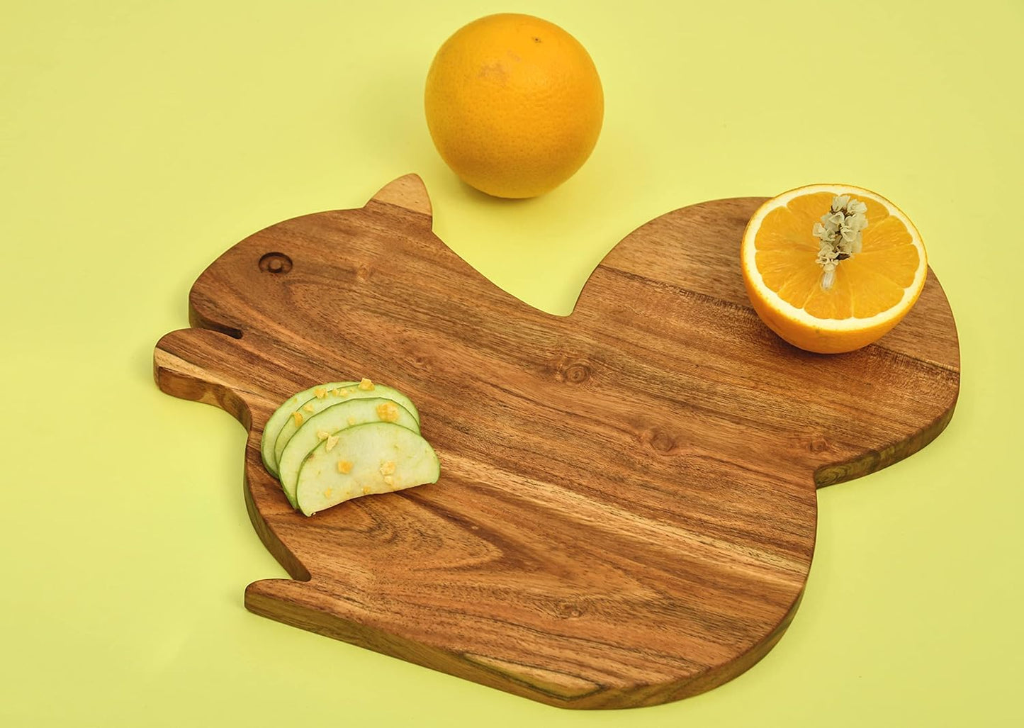 Affinity Decor Shaped Wood Cutting Board for Kitchen Wooden Chopping Boards with Handle Butcher Block, Charcuterie Platter for Cheese, Halloween Christmas Gift (Squirrel Board 11"L x 12"W)