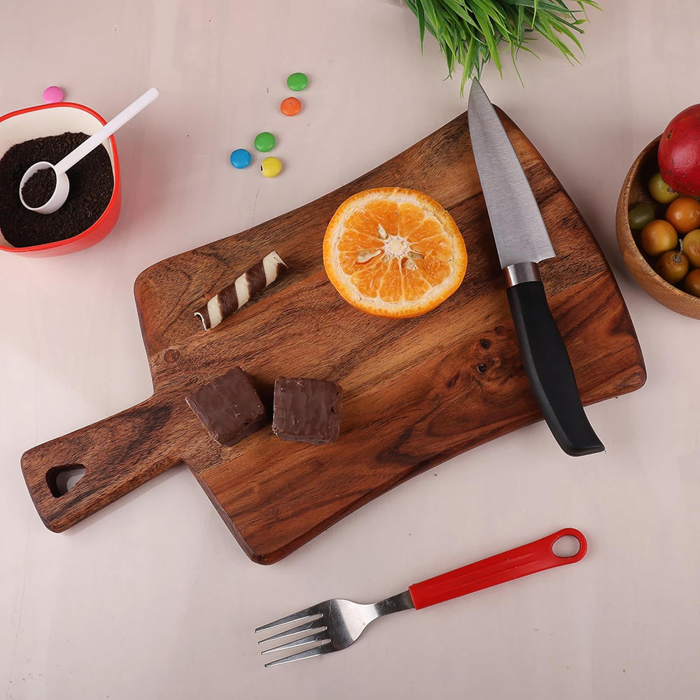 Cutting Board Series, Acacia Wood Cutting Boards for Kitchen, Wooden Serving Charcuterie Board, Organic Wood Board, Ideal for Chopping Meat, Fruits, Cheese 14"x7.8"