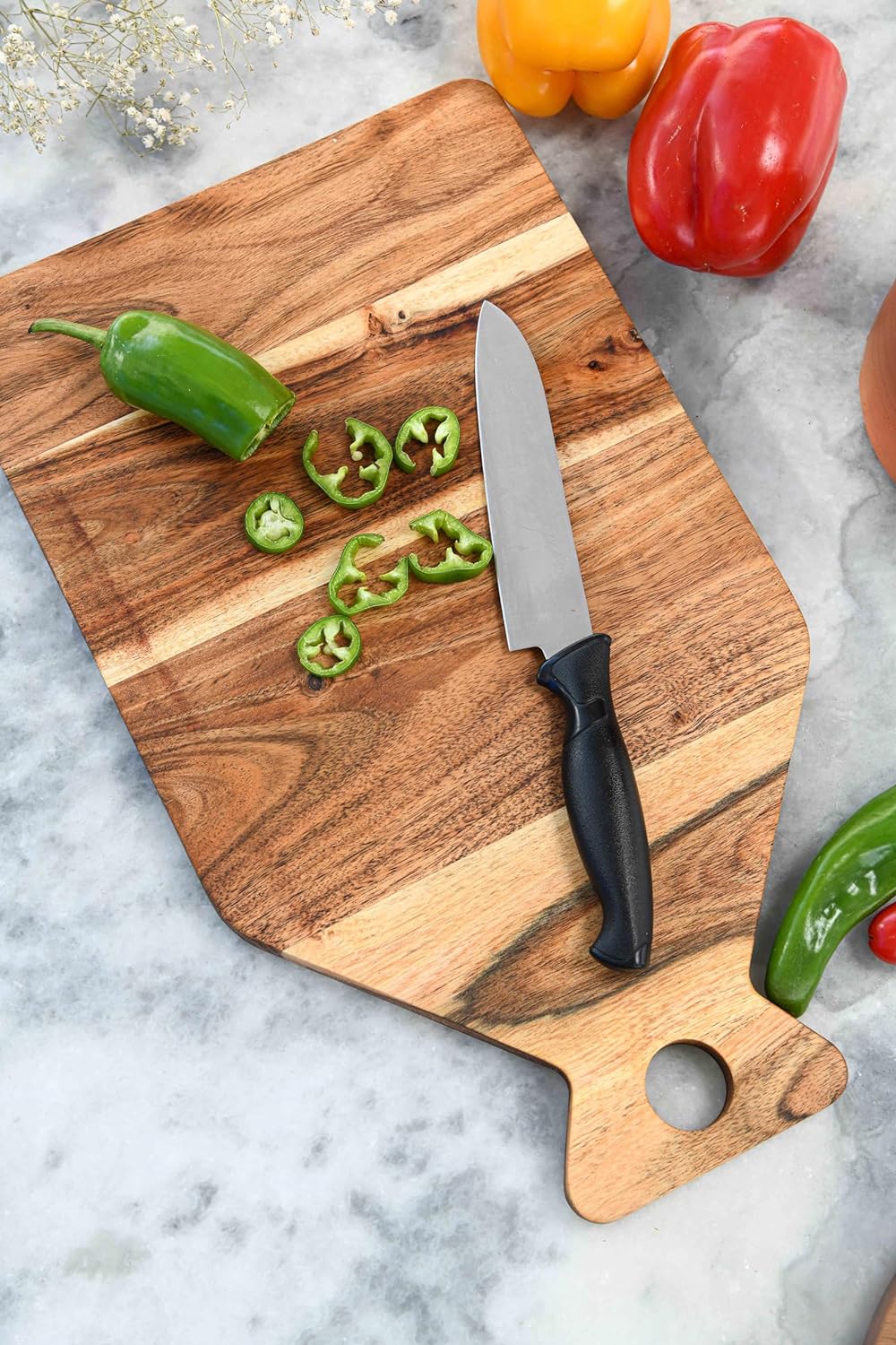 Cutting Board Series, Acacia Wood Cutting Boards for Kitchen, Wooden Serving Charcuterie Board, Organic Wood Board, Ideal for Chopping Meat, Fruits, Cheese 15.75 x 9.25