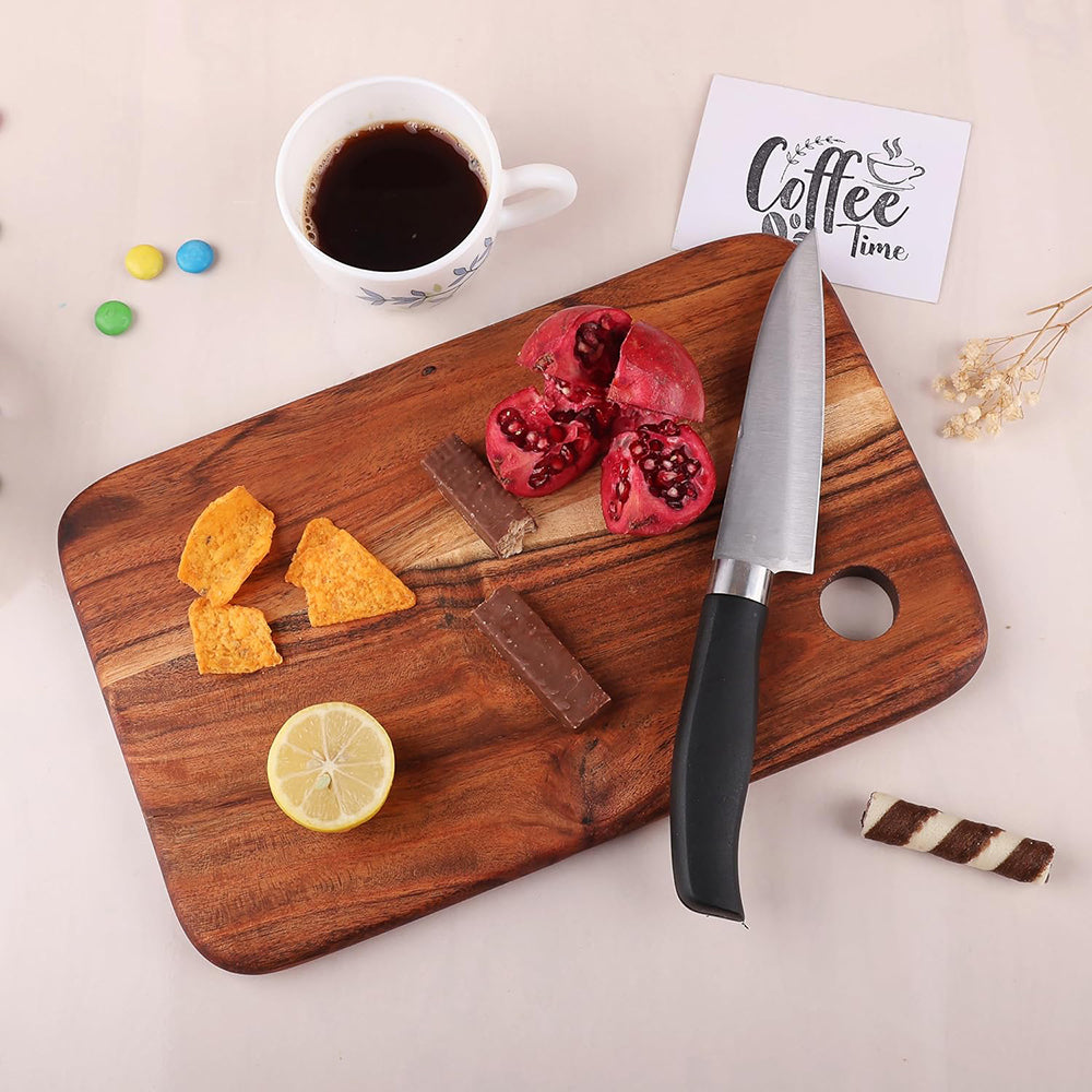 Cutting Board Series, Acacia Wood Cutting Boards for Kitchen, Wooden Serving Charcuterie Board, Organic Wood Board, Ideal for Chopping Meat, Fruits, Cheese 11.8"x7.8"