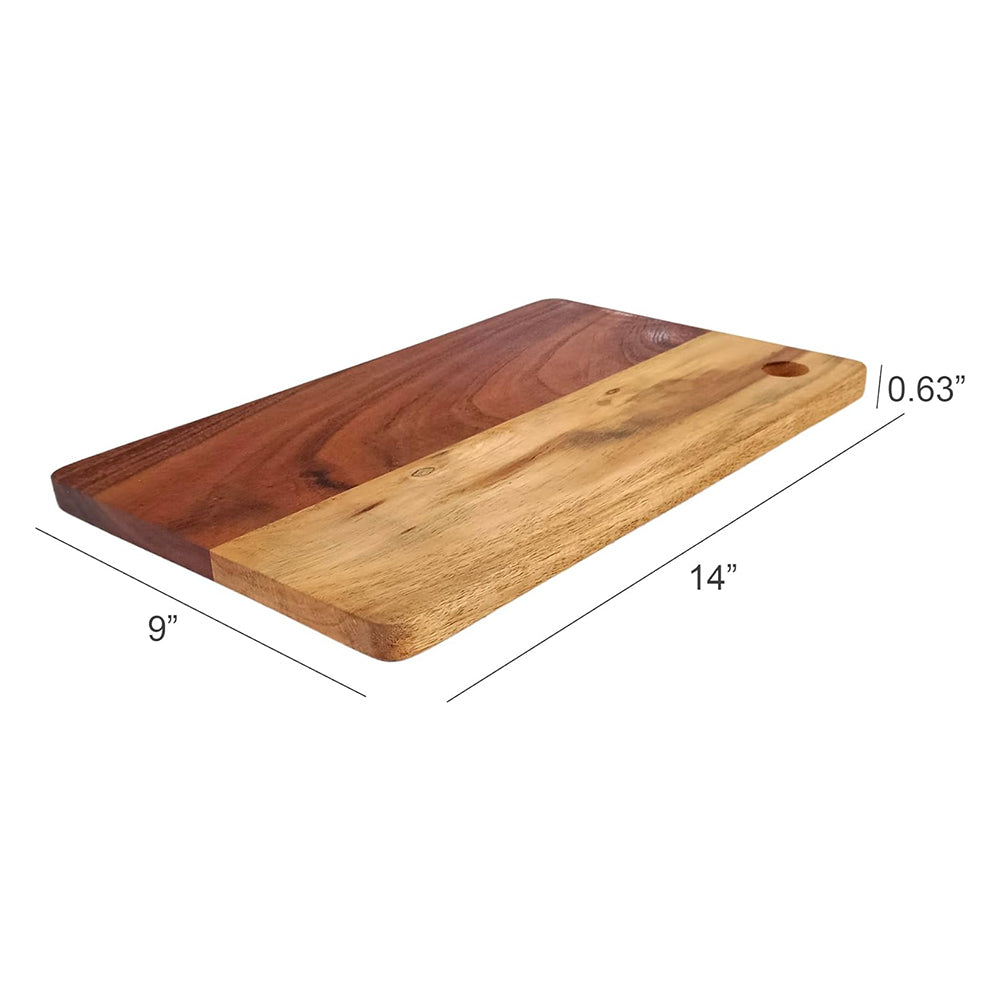 Wood Cutting Boards Kitchen, Thick Chopping Board, Serving Trays Large Wooden Cutting Board with Deep Juice Groove and Handles, Wooden trays for meat, fruit and cheese (14 X 9 X 0.63 Inch)