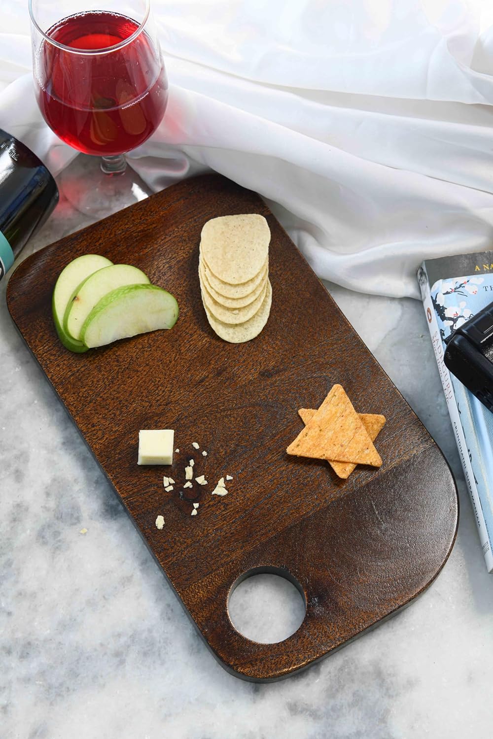 Cutting Board Series, Acacia Wood Cutting Boards for Kitchen, Black Wooden Serving Charcuterie Board, Organic Wood Board, Ideal for Chopping Meat, Fruits, Cheese 12 x 6.9