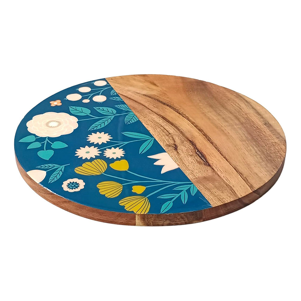 Affinity Décor Resin Print Wooden Cutting Boards for Kitchen Deco with Grooves Festive Décor Epoxy Wood Cutting Board Handmade Large Charcuterie Board Handcrafted Acacia Wood Cutting Board (WL-CB-336)