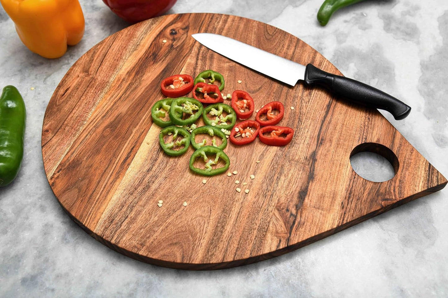 Cutting Board Series, Acacia Wood Cutting Boards for Kitchen, Wooden Serving Charcuterie Board, Organic Wood Board, Ideal for Chopping Meat, Fruits, Cheese 15.88 x 12.8