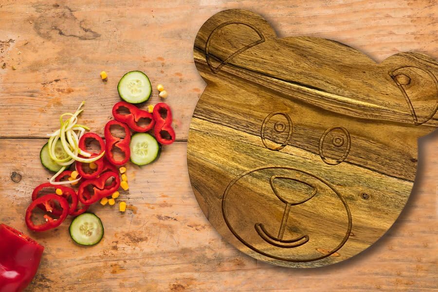 Affinity Decor Cutting Board Series, Acacia Wood Cutting Boards for Kitchen, Wooden Serving Charcuterie Board, Chess Print Wood Board, Ideal for Chopping Meat, Fruits, Cheese 13"x12"