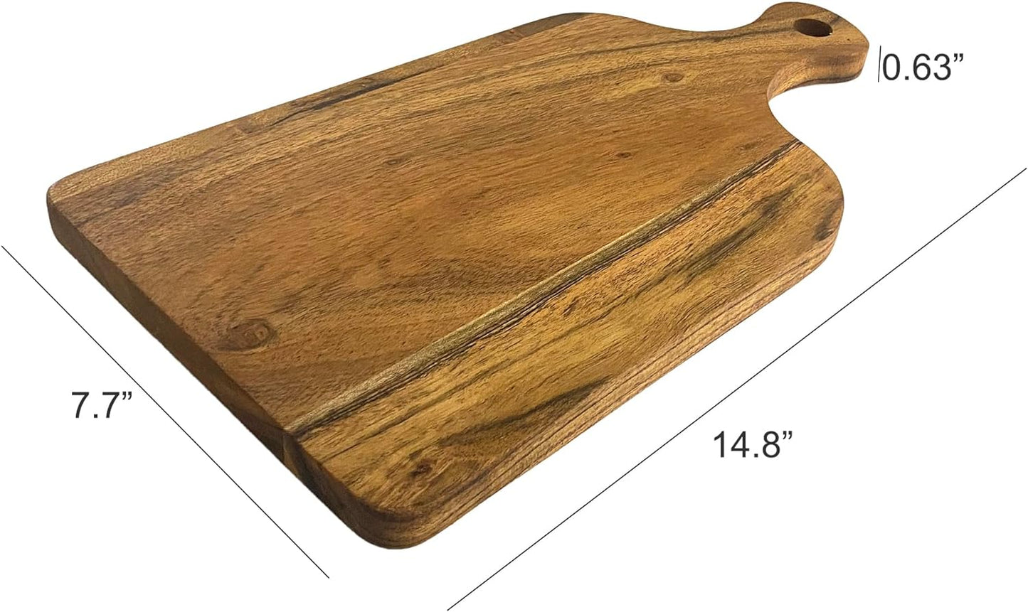 Affinity Decor Cutting Board Series, Acacia Wood Cutting Boards for Kitchen, Wooden Serving Charcuterie Board, Chess Print Wood Board, Ideal for Chopping Meat, Fruits, Cheese 14.8"x7.7"