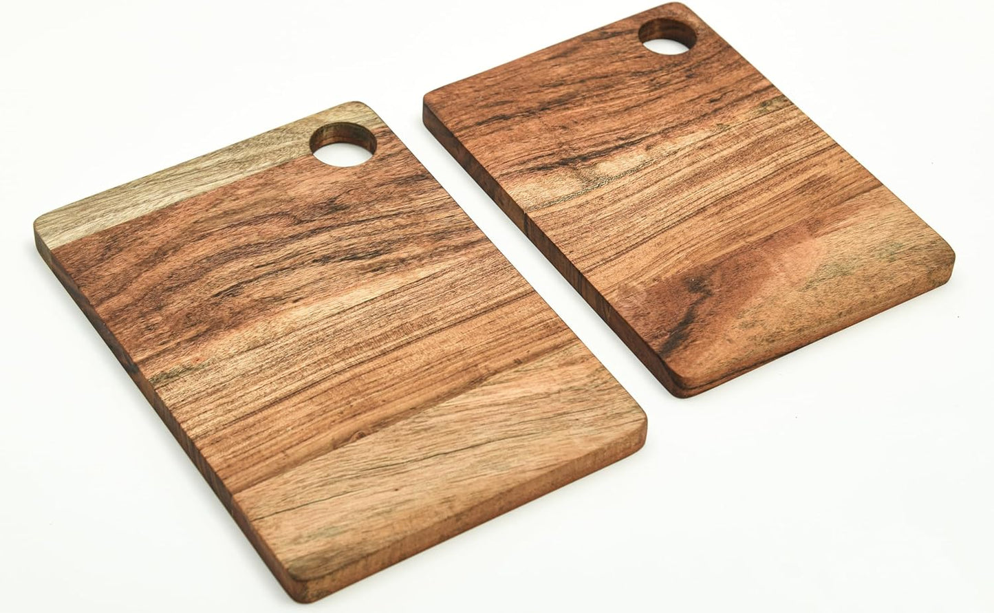 Affinity Decor Cutting Board Series, Acacia Wood Cutting Boards for Kitchen, Set of 2 Wooden Charcuterie Board, Organic Wood Board, Ideal for Chopping Meat, Fruits, Cheese 11.1"x7.9", 9.9"x7.1"