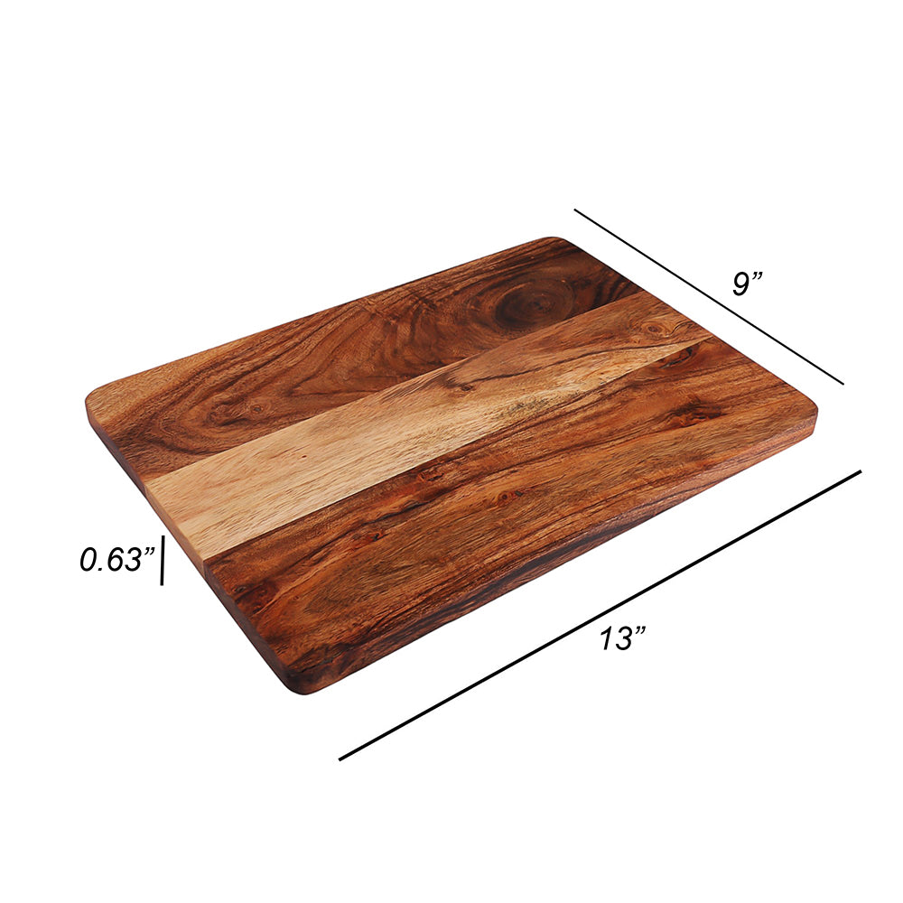 Cutting Board Series, Acacia Wood Cutting Boards for Kitchen, Wooden Serving Charcuterie Board, Organic Wood Board, Ideal for Chopping Meat, Fruits, Cheese 13"x9"