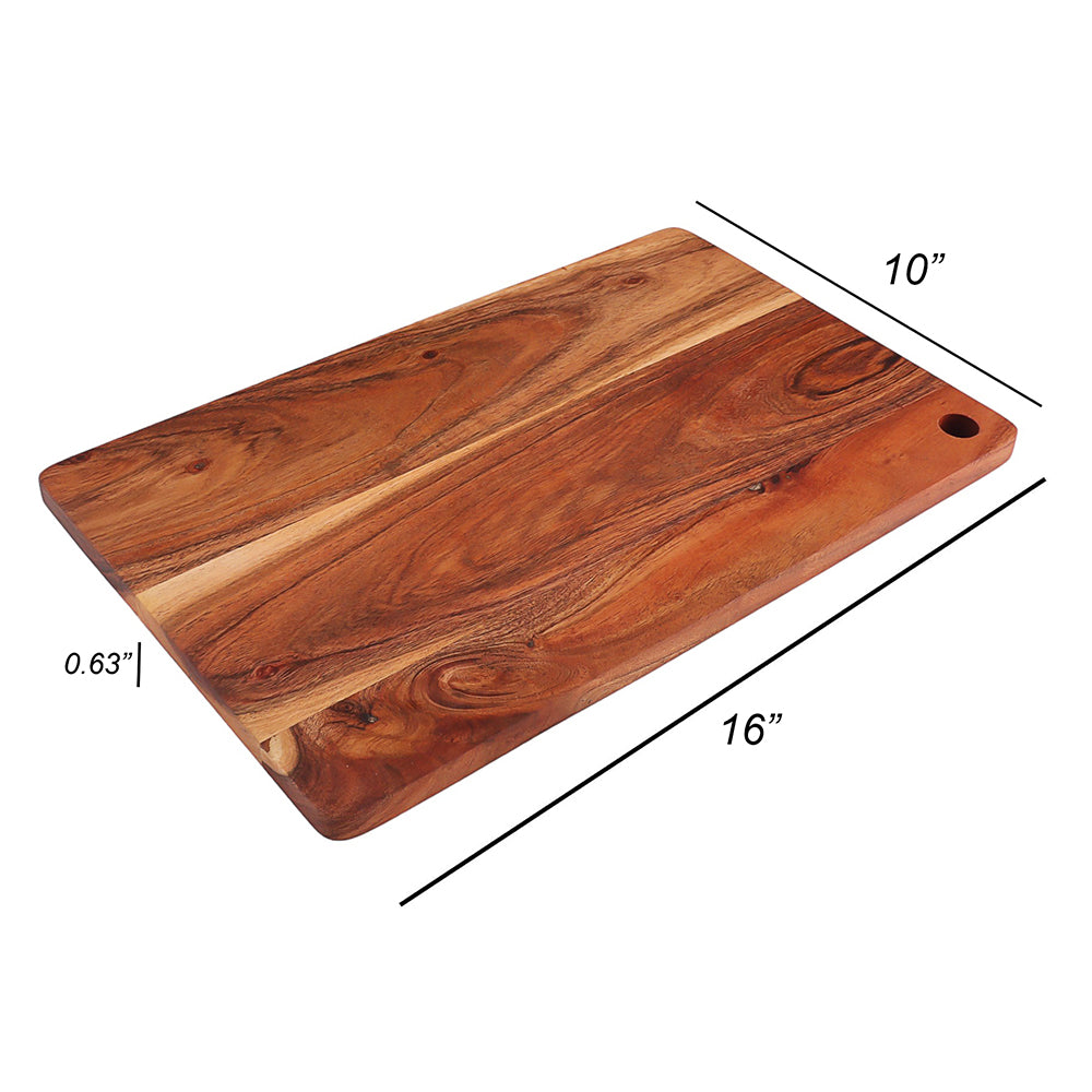 Cutting Board Series, Acacia Wood Cutting Boards for Kitchen, Wooden Serving Charcuterie Board, Organic Wood Board, Ideal for Chopping Meat, Fruits, Cheese 16"x10"