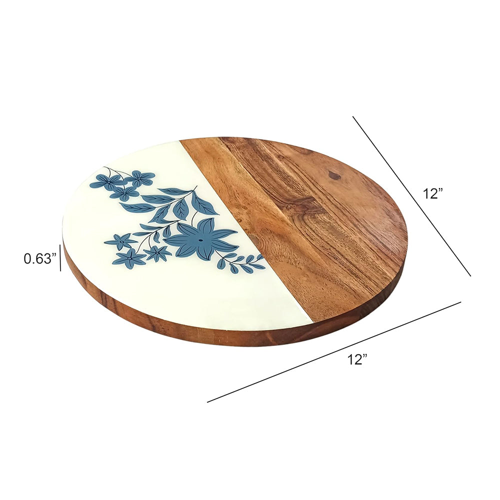 Affinity Décor Resin Print Wooden Cutting Boards for Kitchen Deco with Grooves Festive Décor Epoxy Wood Cutting Board Handmade Large Charcuterie Board Handcrafted Acacia Wood Cutting Board (WL-CB-323)