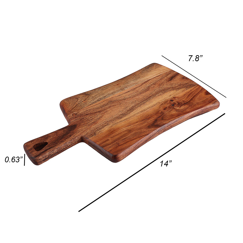 Cutting Board Series, Acacia Wood Cutting Boards for Kitchen, Wooden Serving Charcuterie Board, Organic Wood Board, Ideal for Chopping Meat, Fruits, Cheese 14"x7.8"