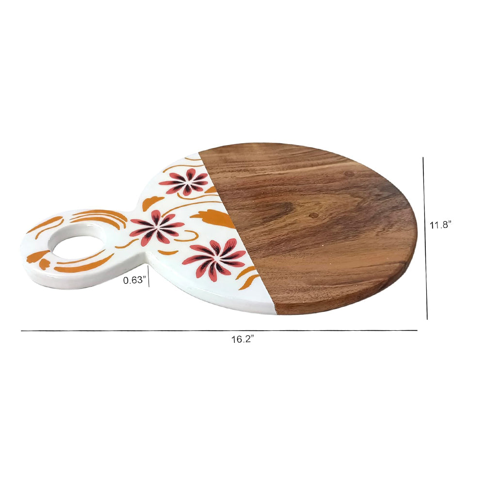 Affinity Décor Resin Print Wooden Cutting Boards for Kitchen Deco with Grooves Festive Décor Epoxy Wood Cutting Board Handmade Large Charcuterie Board Handcrafted Acacia Wood Cutting Board (WL-CB-332)