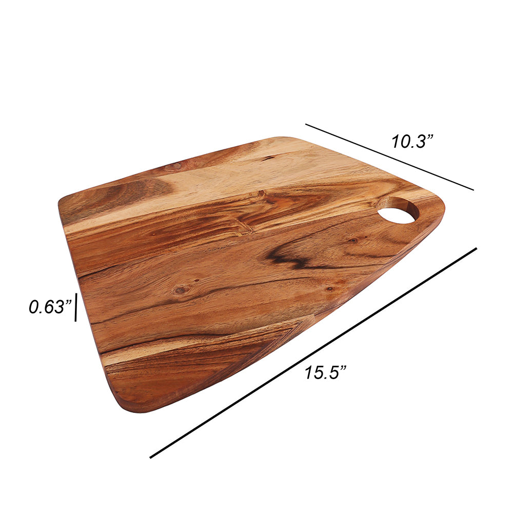 Cutting Board Series, Acacia Wood Cutting Boards for Kitchen, Wooden Serving Charcuterie Board, Organic Wood Board, Ideal for Chopping Meat, Fruits, Cheese 15.5"x10.3"