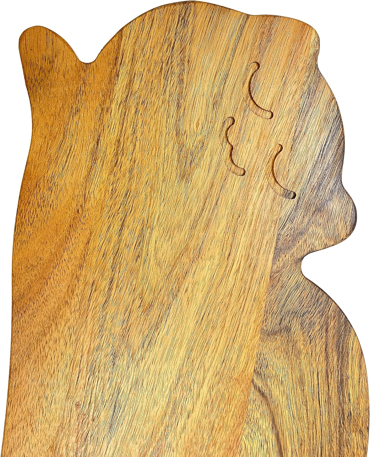 Funny Cat Shaped Wood Cutting Board for Kitchen with Handle, 8"L x 15.25"W Decorative Funny Cat Charcuterie Serving Board, Cheese Serving Board, Solid Wood Board