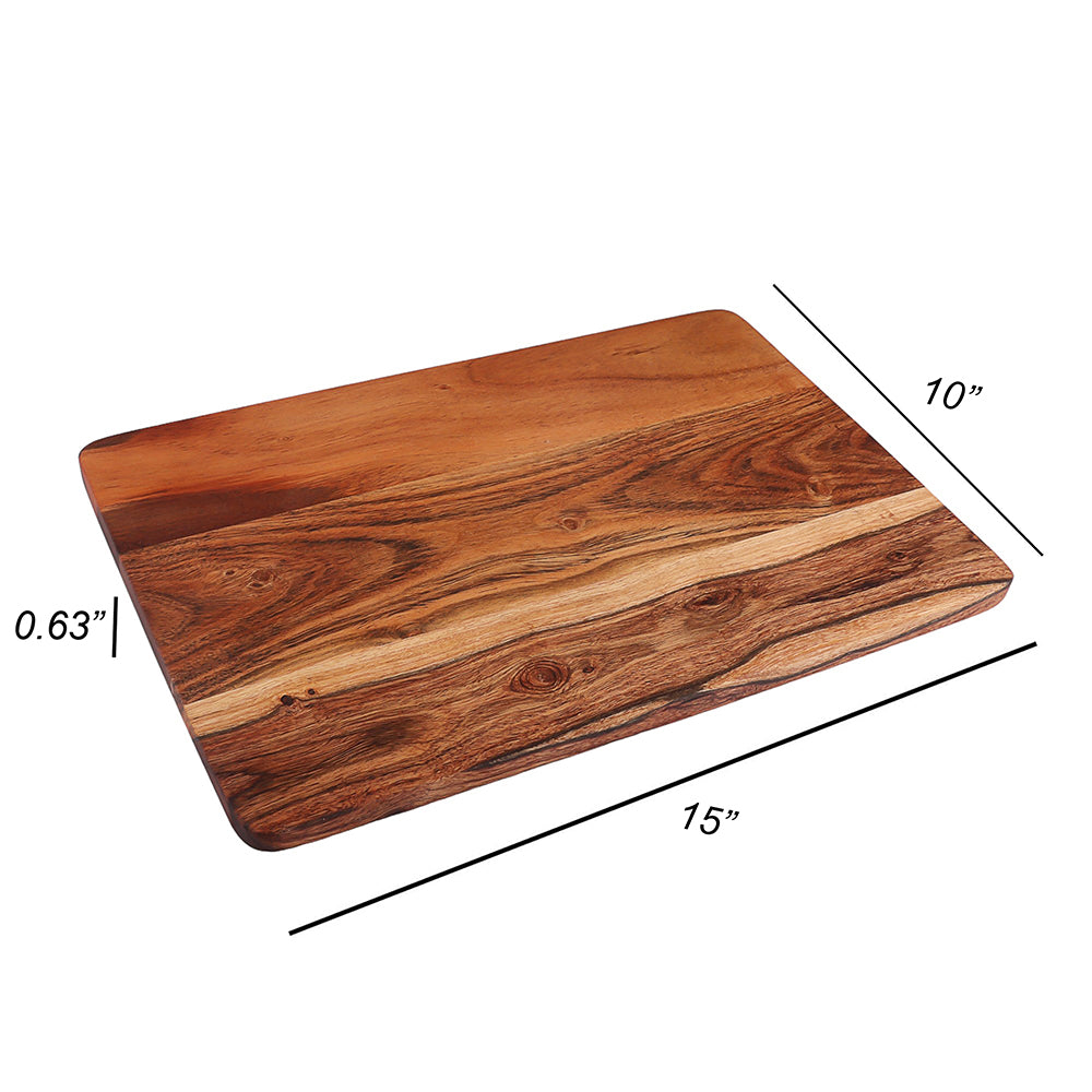 Cutting Board Series, Acacia Wood Cutting Boards for Kitchen, Wooden Serving Charcuterie Board, Organic Wood Board, Ideal for Chopping Meat, Fruits, Cheese 15"x10"