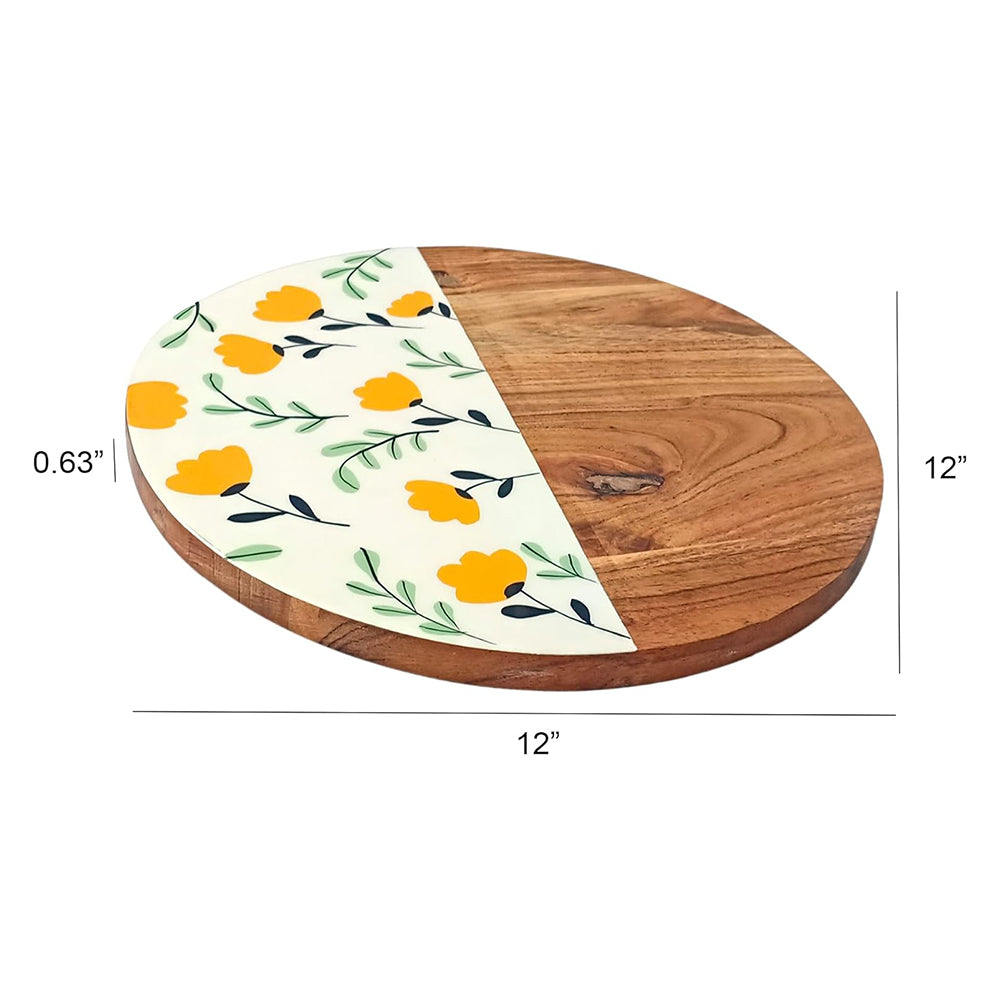 Affinity Décor Resin Print Wooden Cutting Boards for Kitchen Deco with Grooves Festive Décor Epoxy Wood Cutting Board Handmade Large Charcuterie Board Handcrafted Acacia Wood Cutting Board (WL-CB-321)