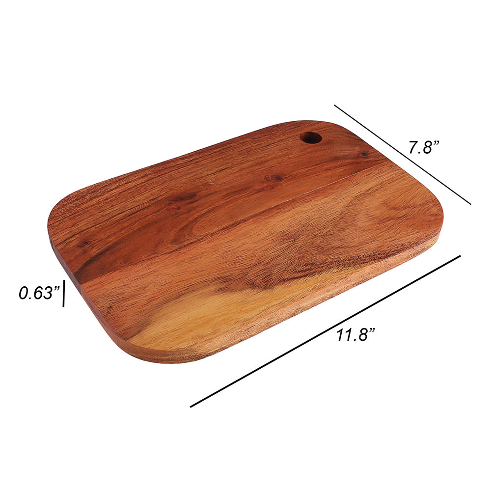 Cutting Board Series, Acacia Wood Cutting Boards for Kitchen, Wooden Serving Charcuterie Board, Organic Wood Board, Ideal for Chopping Meat, Fruits, Cheese 11.8"x7.8"