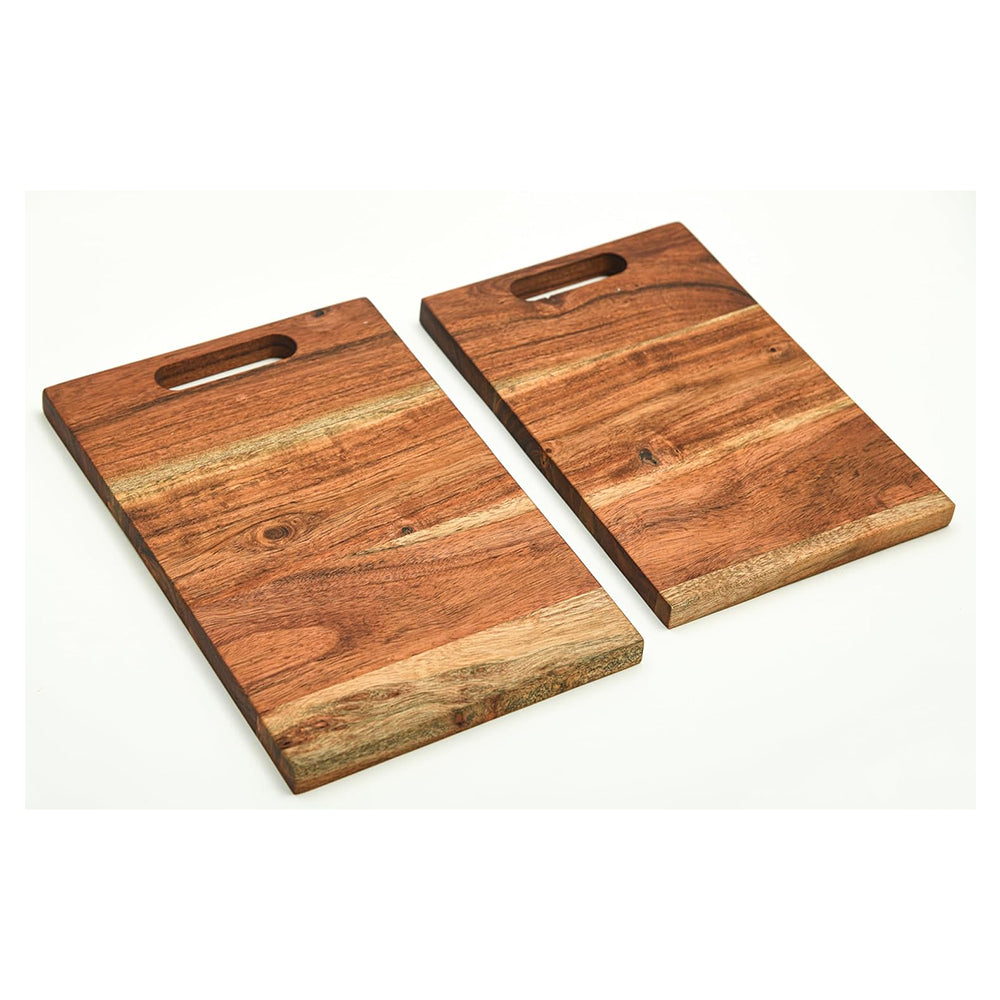 Cutting Board Series, Acacia Wood Cutting Boards for Kitchen, Set of 2 Wooden Charcuterie Board, Organic Wood Board, Ideal for Chopping Meat, Fruits, Cheese 11.1"x7.2", 9.9"x6.5"