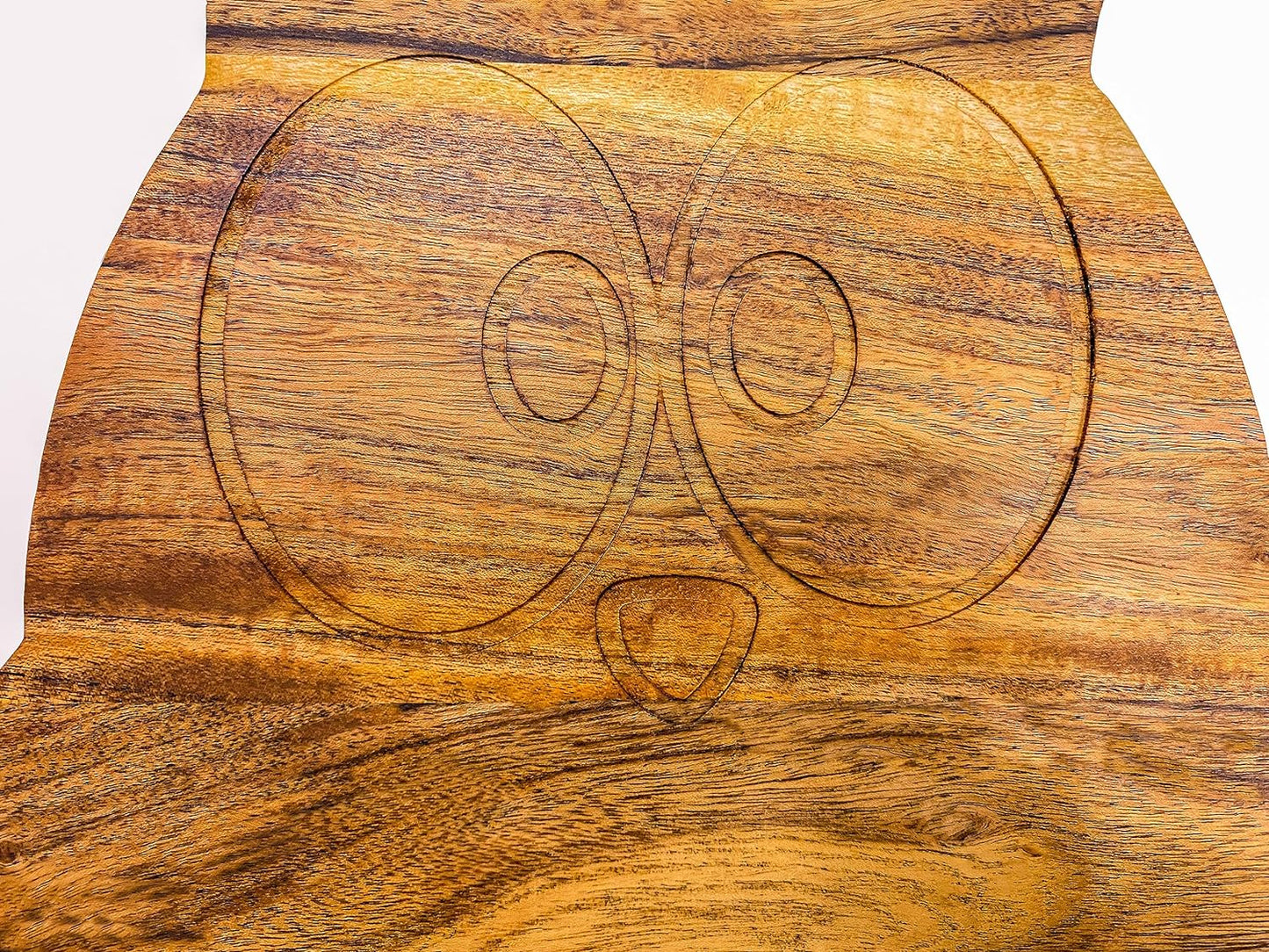 Acacia Wood Halloween Scary Owl Cutting Board with Groove for Festive Decor and Appetizer Serving Tray (12"L x 12"W)