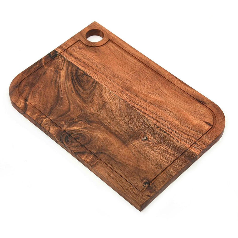 Cutting Board Series, Acacia Wood Cutting Boards for Kitchen, Wooden Serving Charcuterie Board, Organic Wood Board, Ideal for Chopping Meat, Fruits, Cheese 13 x 9