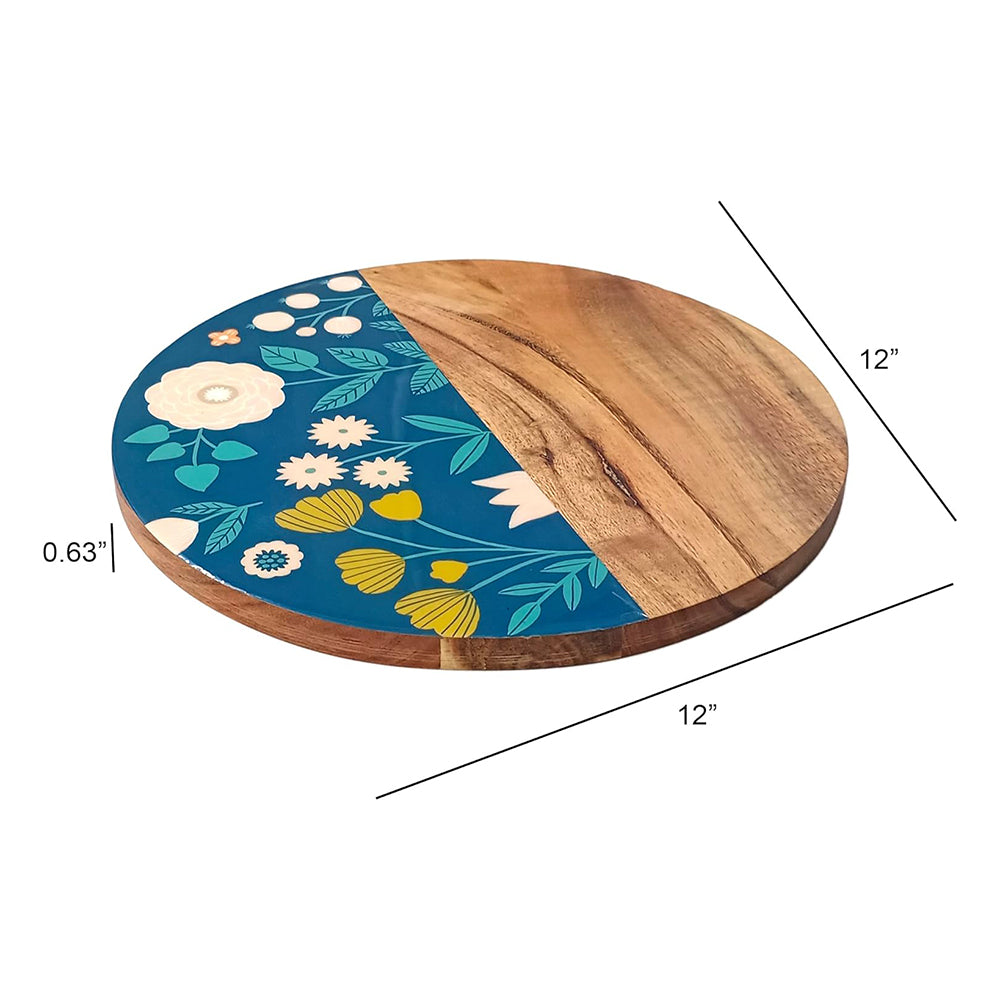 Affinity Décor Resin Print Wooden Cutting Boards for Kitchen Deco with Grooves Festive Décor Epoxy Wood Cutting Board Handmade Large Charcuterie Board Handcrafted Acacia Wood Cutting Board (WL-CB-336)