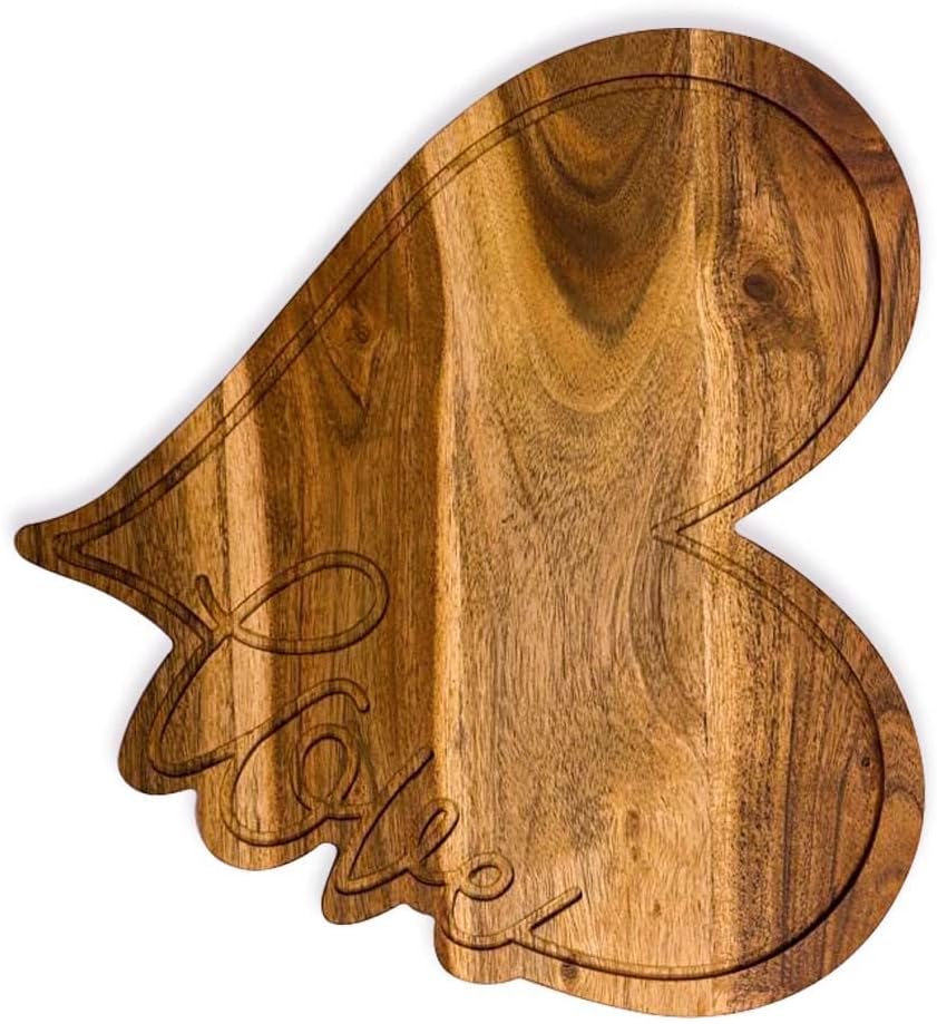 Acacia Wood Valentine's Day Gift Cheese Cutting Chopping Charcuterie Board for cheese Platter Serving Try Plate (Love Heart Board 10.6"L x 11.6"W)