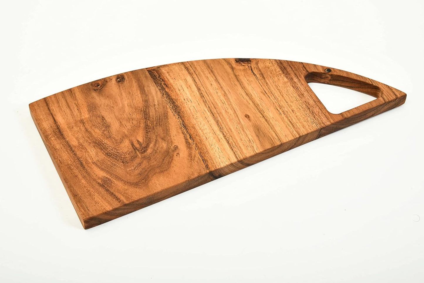 Affinity Decor Organic Acacia kitchen Cutting Chopping Board Platter Wine Holder with Handles for Butcher Block Cheese and Vegetables Fruit & Salad (Yatch Board 13"L x 6"W)